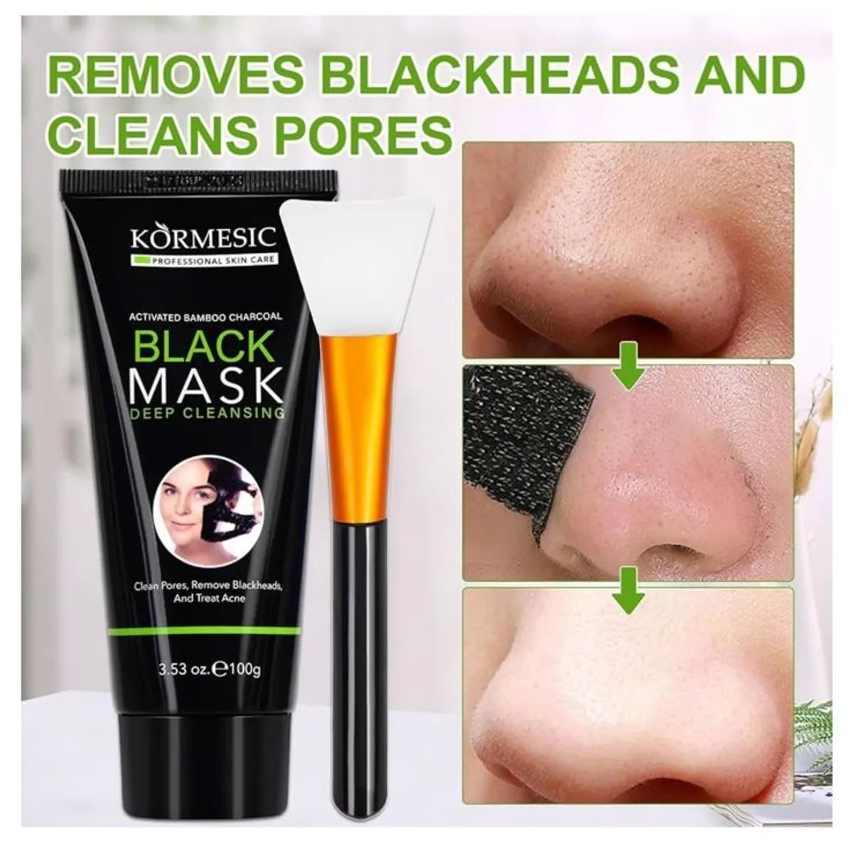 Koresmic Professional Skin Care Activated Bamboo Charcoal Black Mask