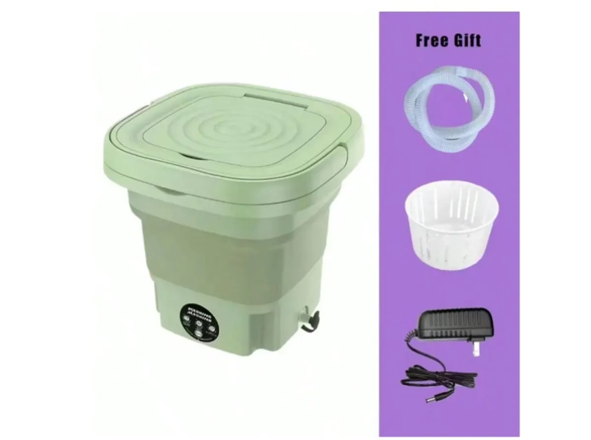 Portable Washing Machine, 2.91gal / 11 L - Foldable Mini Washing Machine - Green.