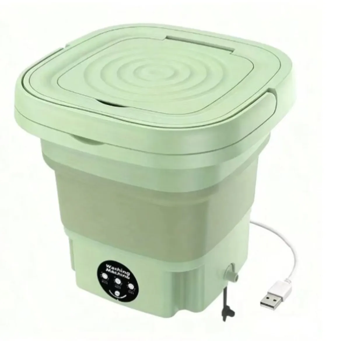 Portable Washing Machine, 2.91gal / 11 L - Foldable Mini Washing Machine - Green.