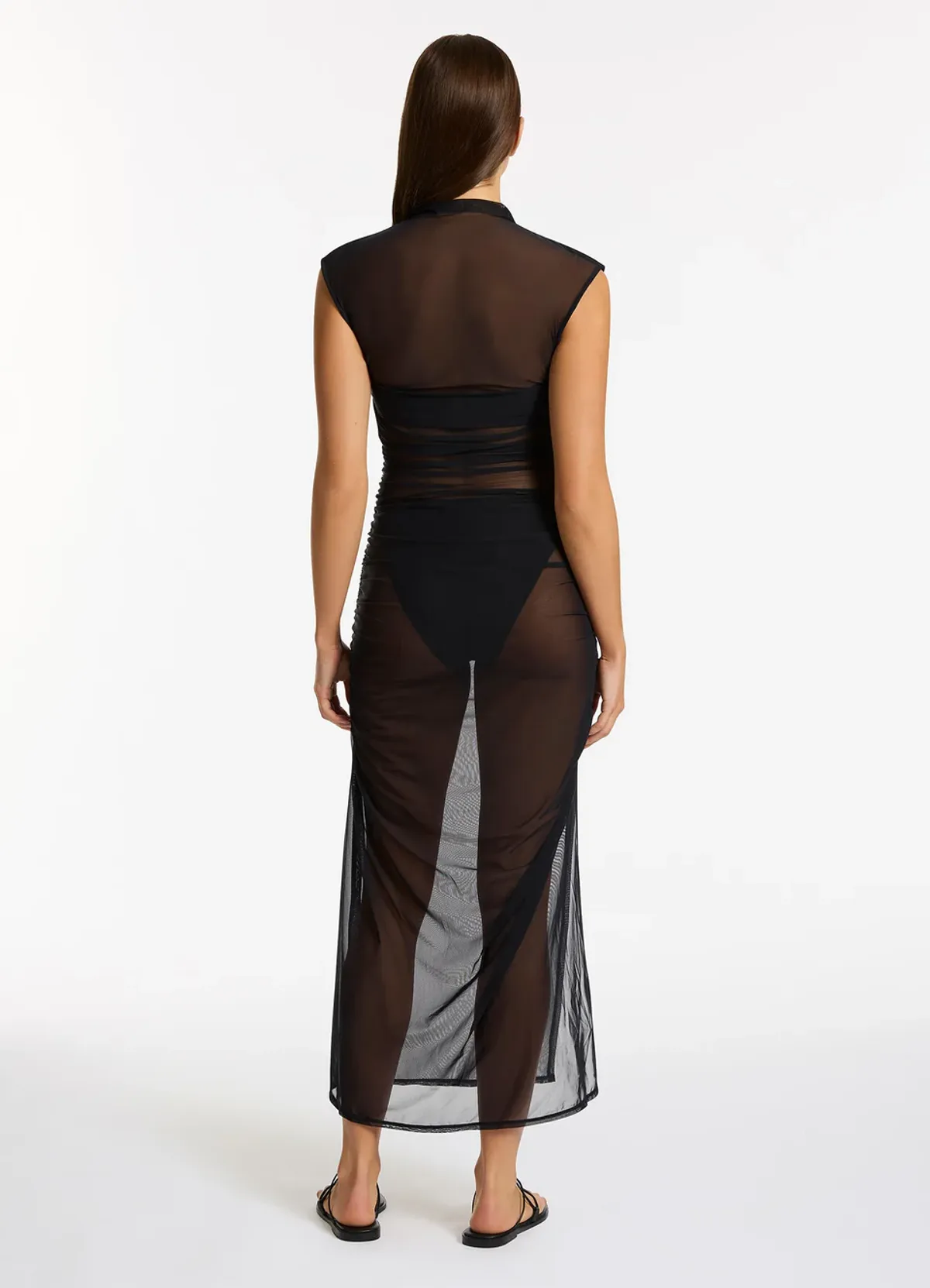 Black plain mesh dress xxl