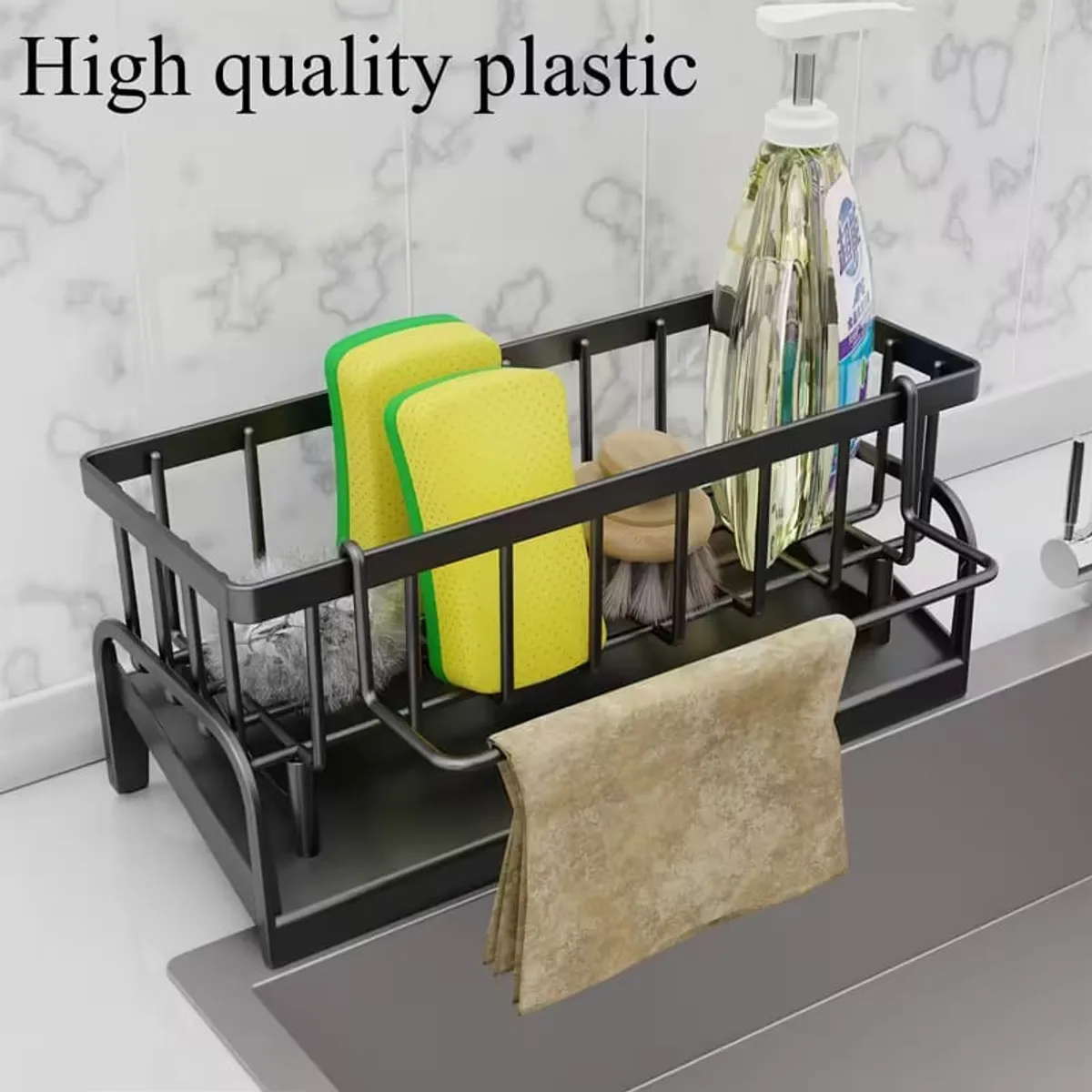 1 Set of Versatile Plastic Dish Cloth And Sponge Holder