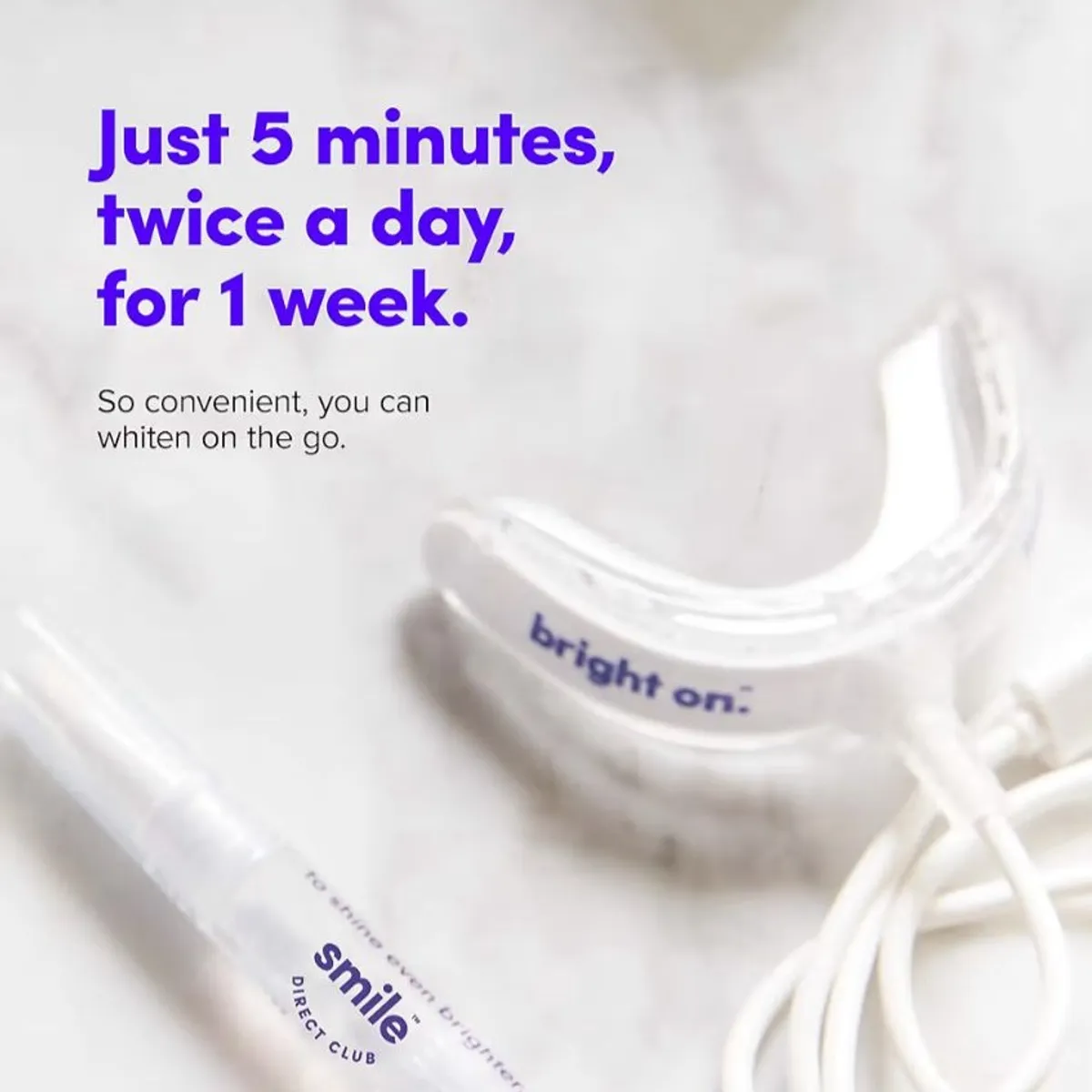 SmileDirectClub Teeth Whitening Kit with LED Light - 4 Pack Gel Pens - Professional Strength Hydrogen Peroxide.