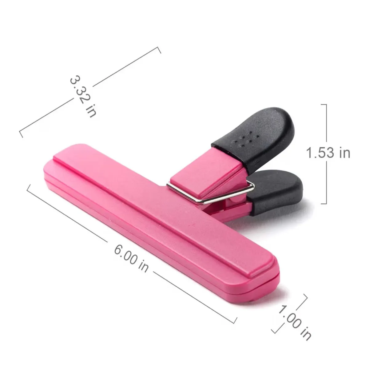 3-Pack Chip Bag Clips, 6 Inch Large Size 3 Colors With Heavy Tight Seal Grip