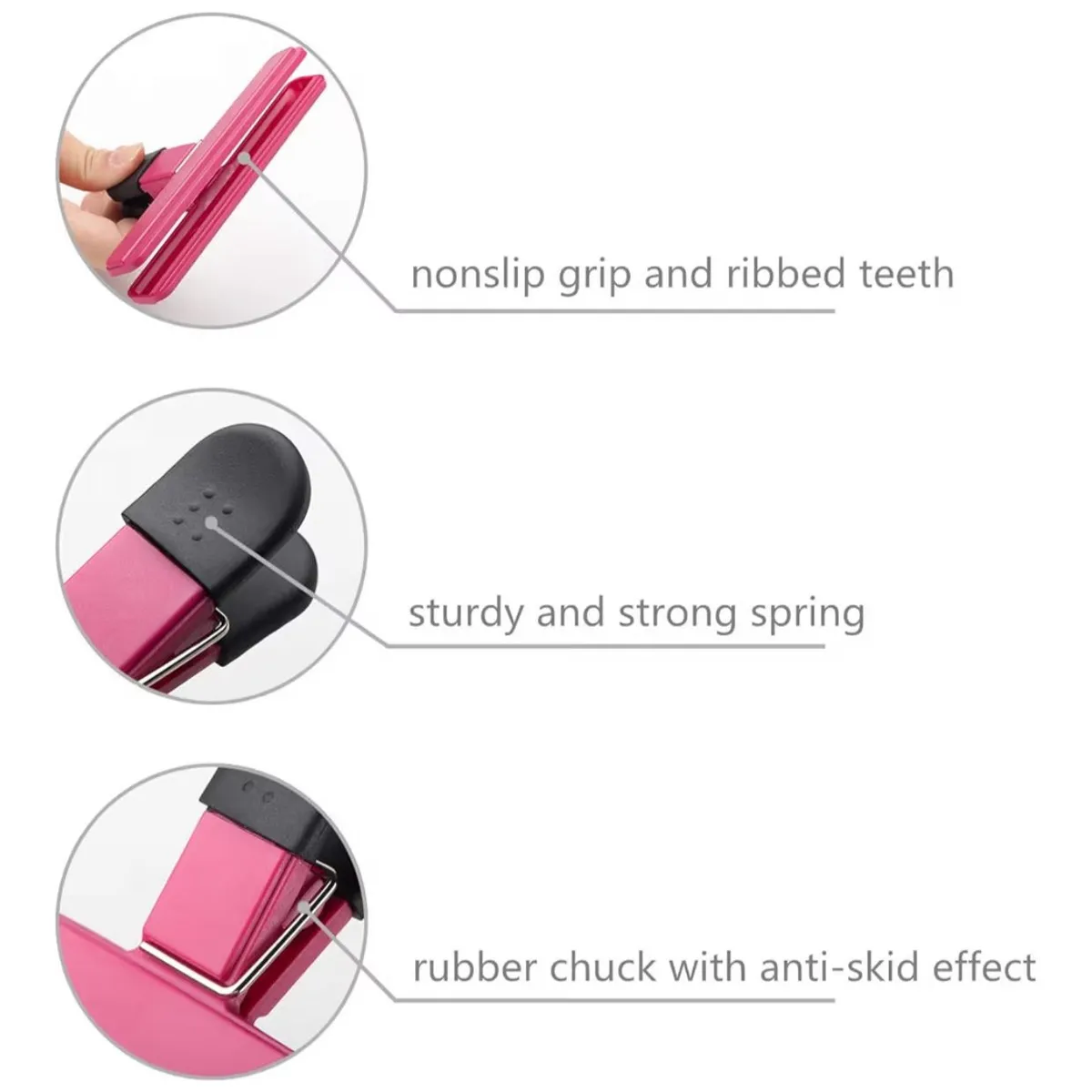 3-Pack Chip Bag Clips, 6 Inch Large Size 3 Colors With Heavy Tight Seal Grip