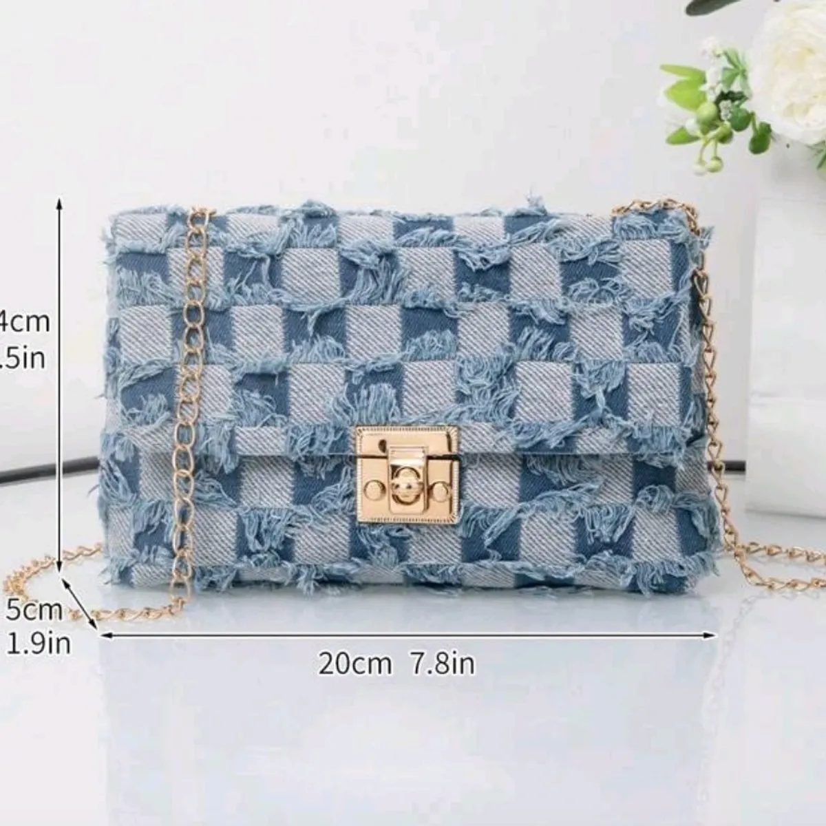 Women's  Blue denim Crossbody Bag