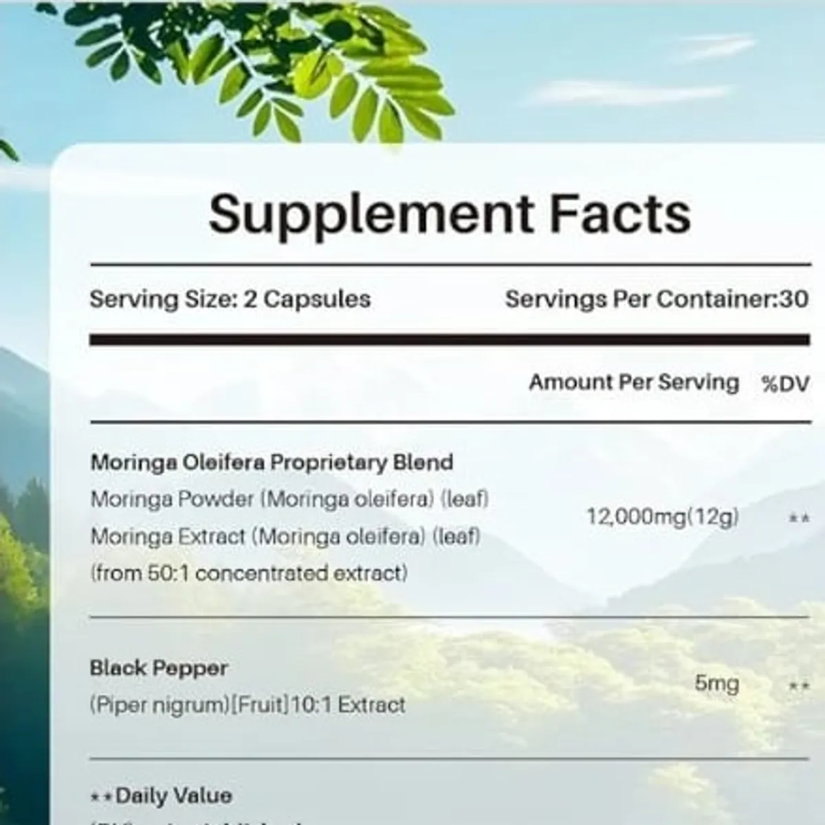Moringa Capsules 12000mg
