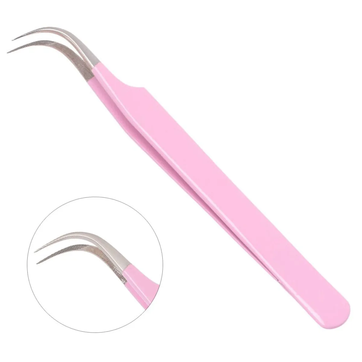 Fiber Tip Tweezer J Baby Pink Coated