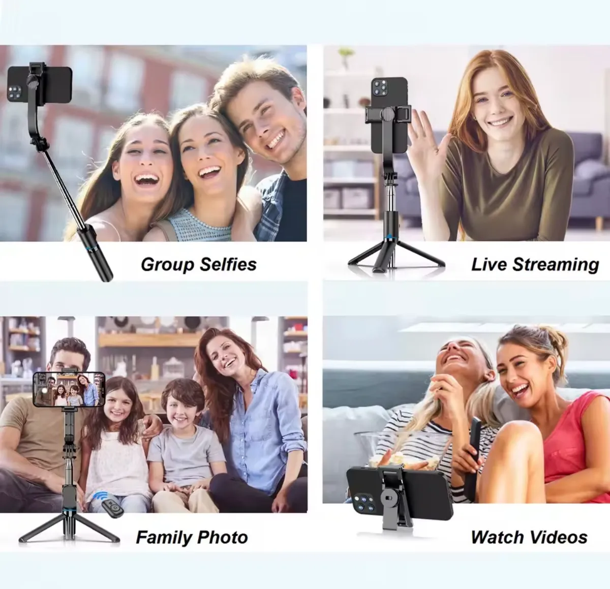 Selfie Stick Tripod Stand with Bluetooth Remote Extendable Phone Tripod