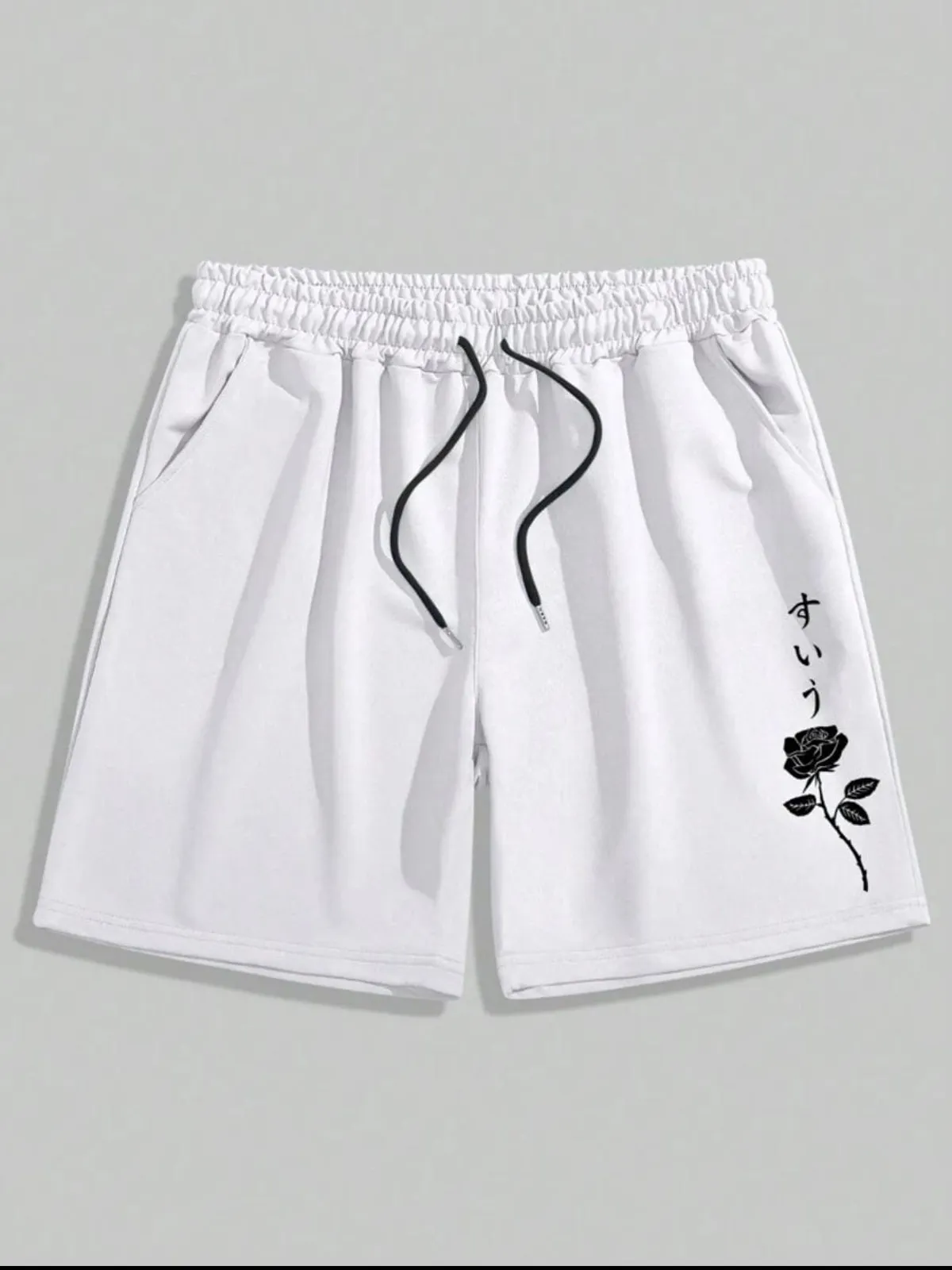 MEN Street Life Men Floral Print Drawstring Waist Shorts,  Size XS
