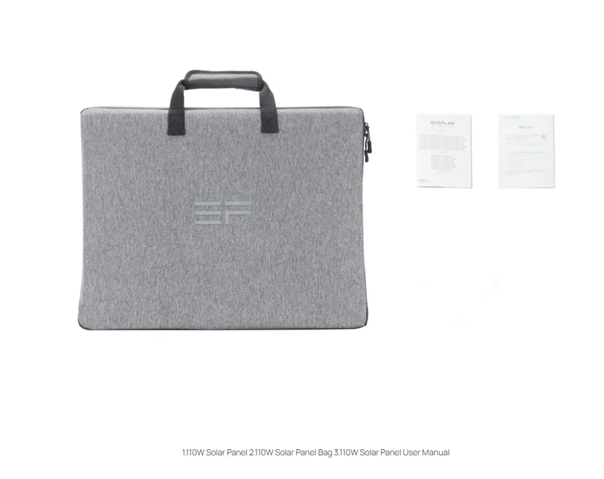 EcoFlow 110W Portable Solar Panel - Powerfully portable - Self-supportable - Waterproof & Durable - It comes with a carry case too