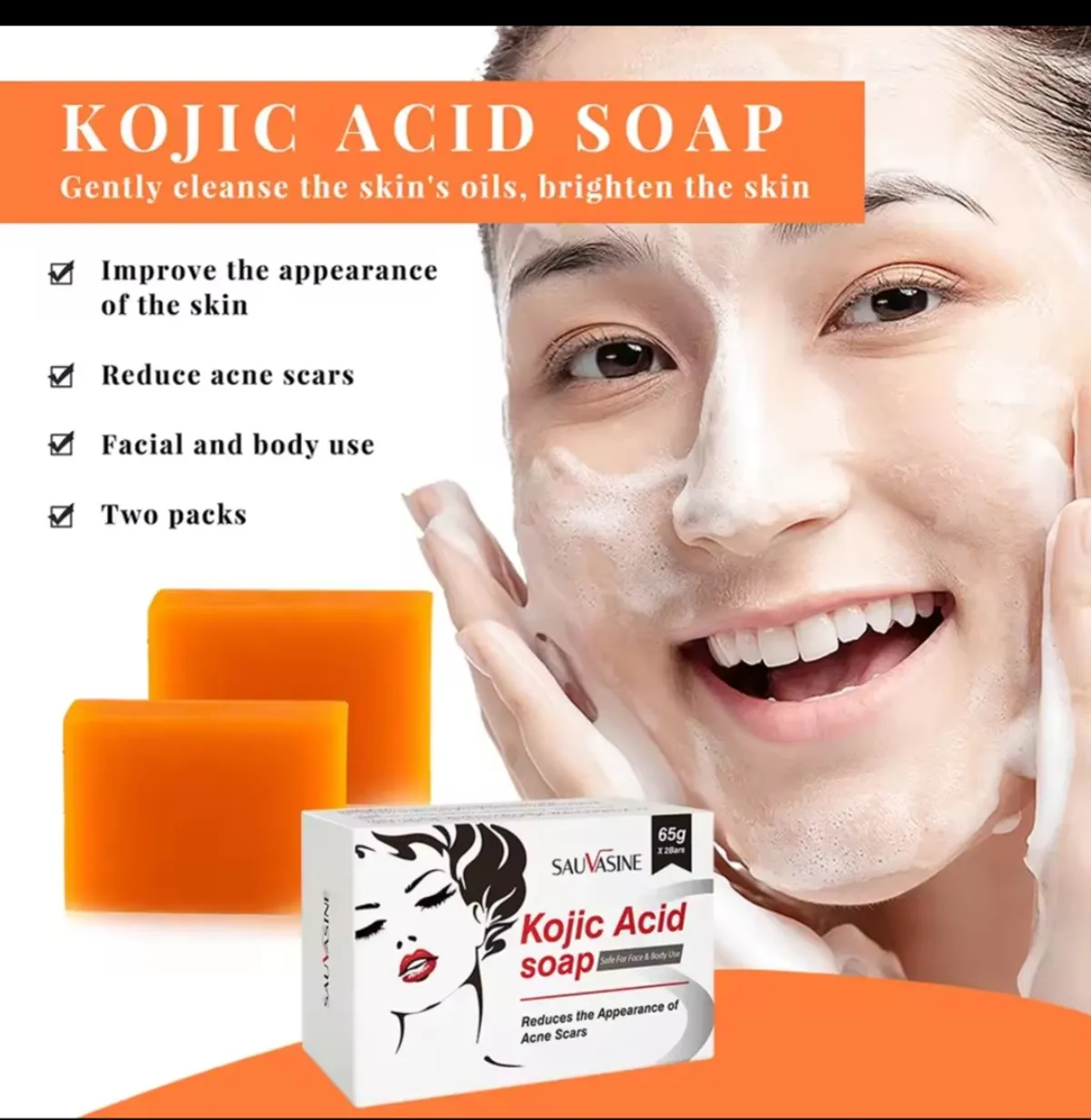 1Pcs Handmade Kojic Acid Soap