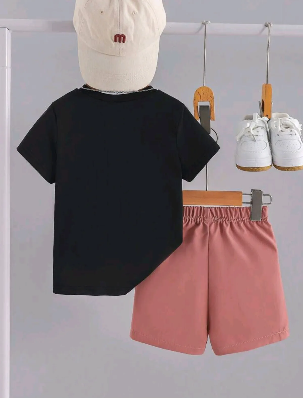 Leather short sleeve suit