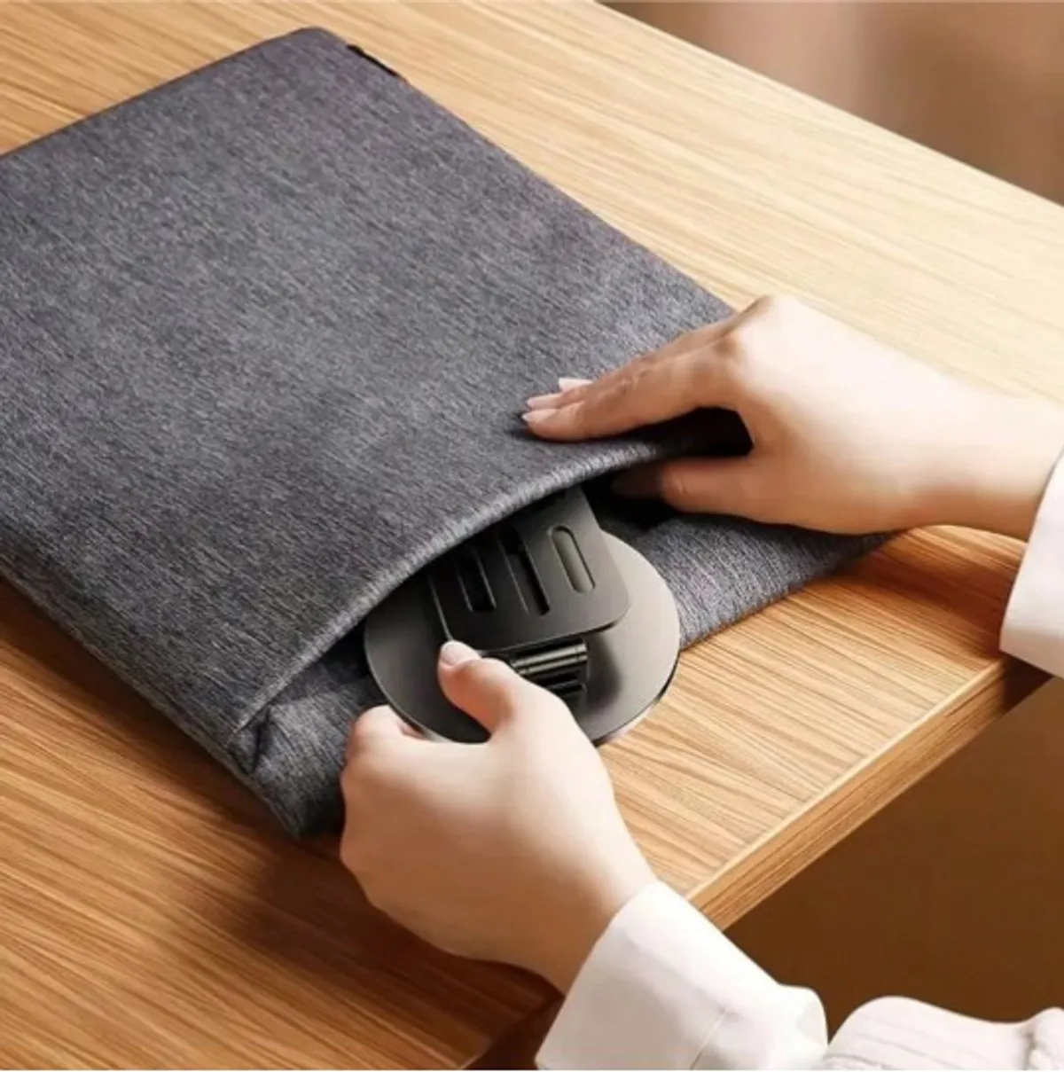 Metal Mobile Cell Phone Holder, Phone Stand, Adjustable Height Foldable Desktop phone Stand, Universal Phone Stand For IPhone Android.  360° Rotatable, Black.