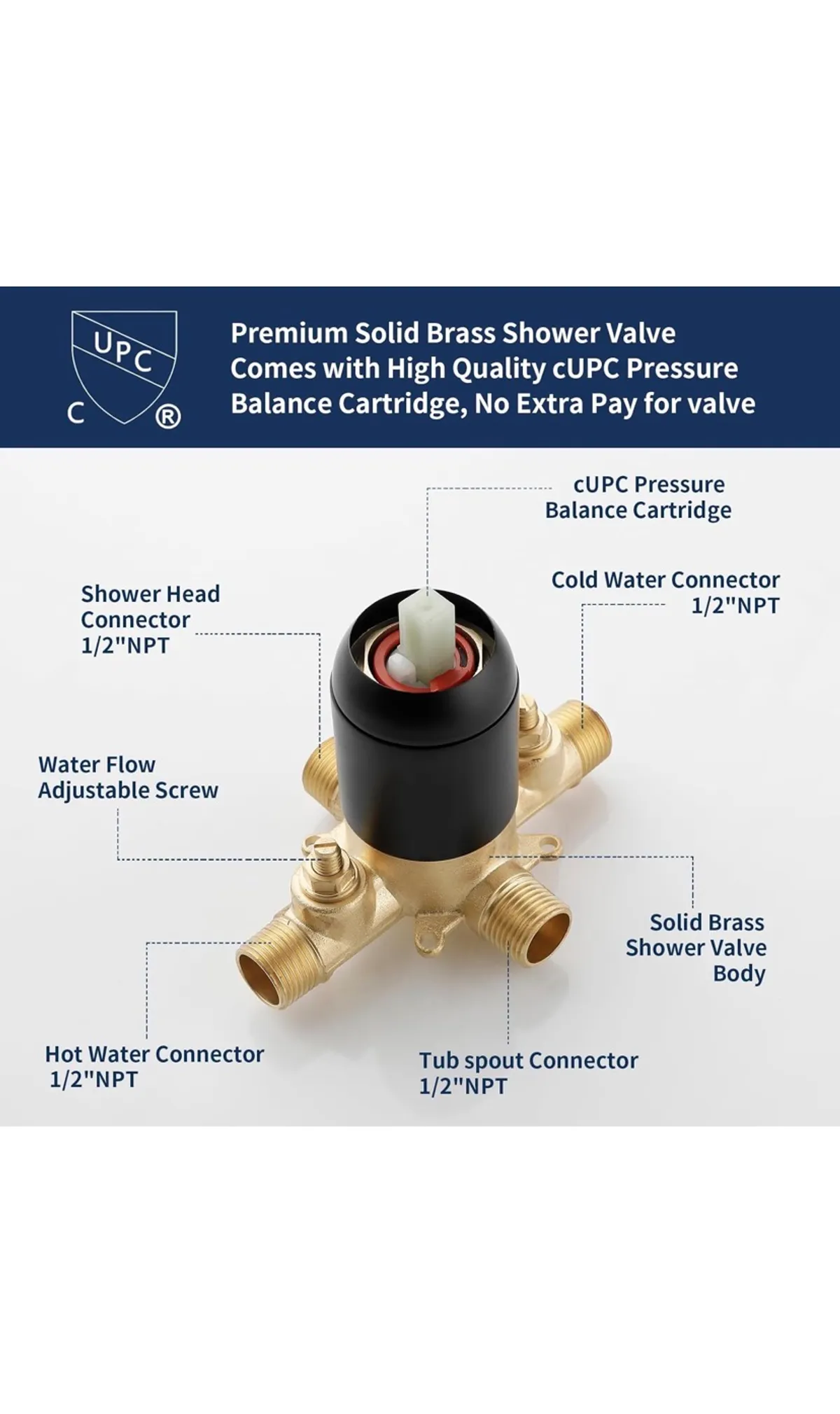 Tub Shower Faucet Combo Set Bathtub Faucet Set Shower System with Tub Spout Shower Tub Kit Shower Valve and Trim Kit Shower Fixtures Matte Black