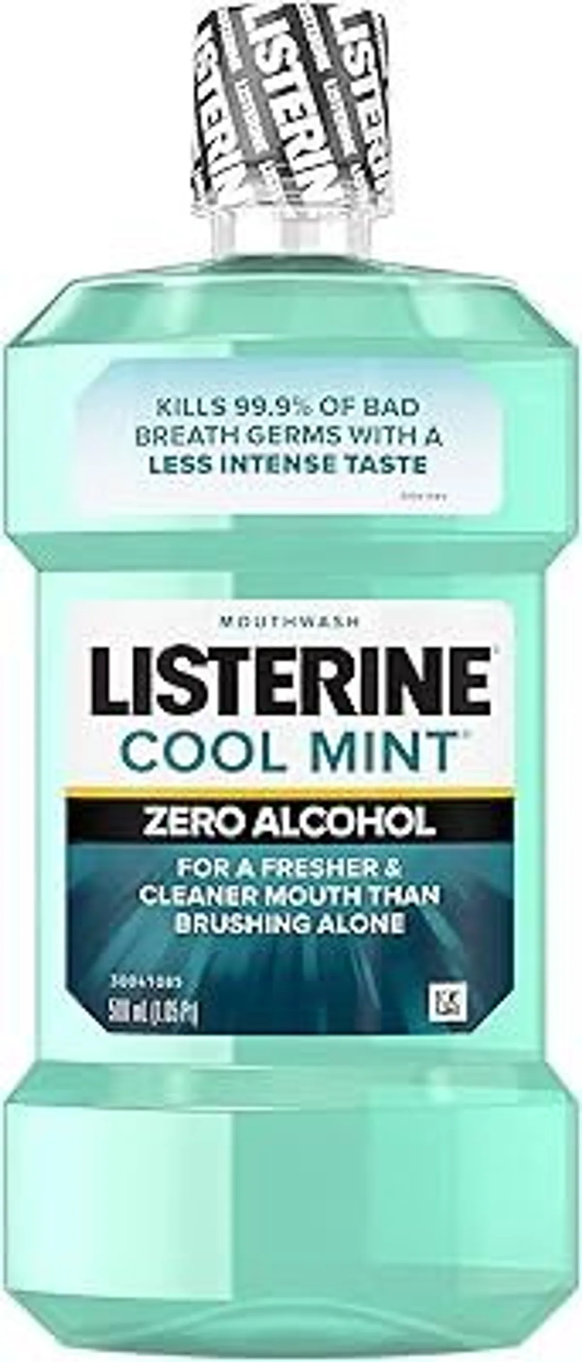 Listerine Zero Alcohol Mouthwash, Less Intense Alcohol-Free Oral Care Formula for Bad Breath, Cool Mint Flavor, 500 ml