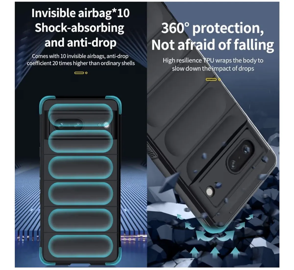 Google Pixel 7 Pro Silicone Phone Case With 2Pcs Screen Protector