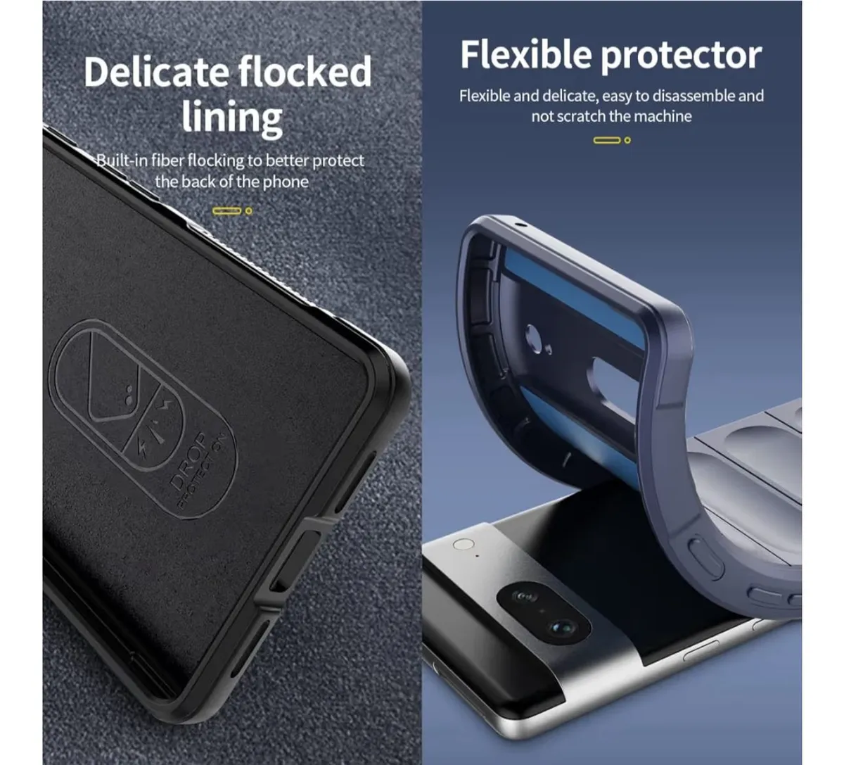 Google Pixel 7 Pro Silicone Phone Case With 2Pcs Screen Protector