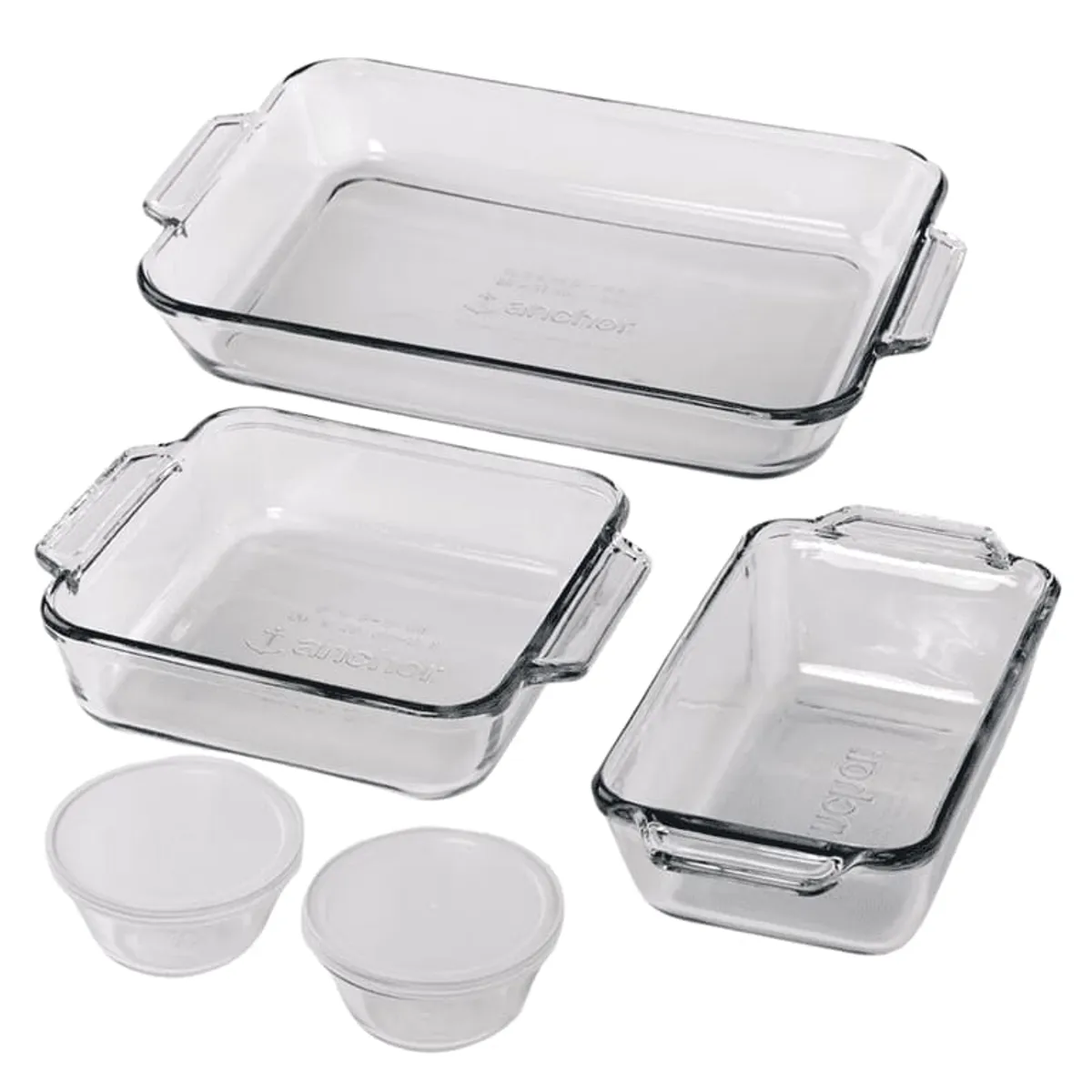 Anchor Hocking Glass Baking Dish Set, 7 Piece Glass Bakeware Set