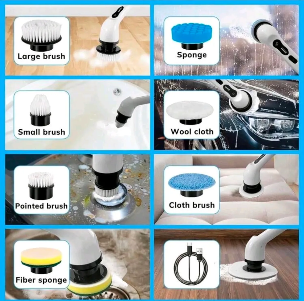 9-In-1 Rechargeable Electric Cleaning Brush