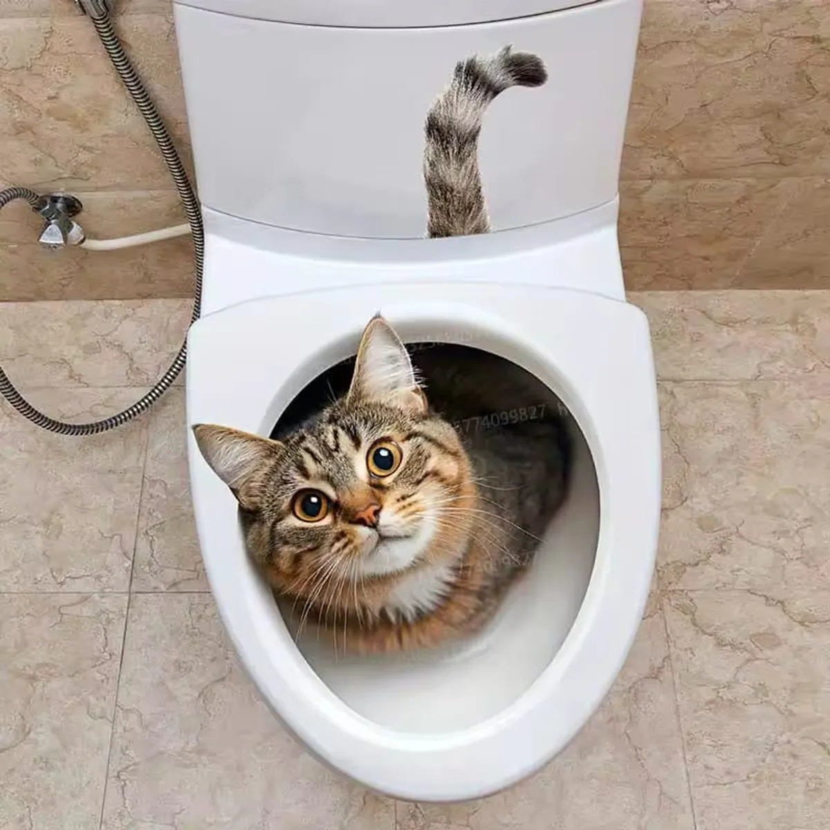 Funny Cat Toilet Seat Sticker