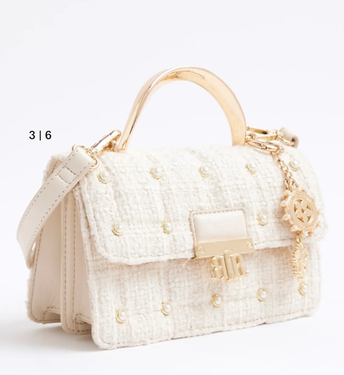 River Island Cream Quilted Tote Bag