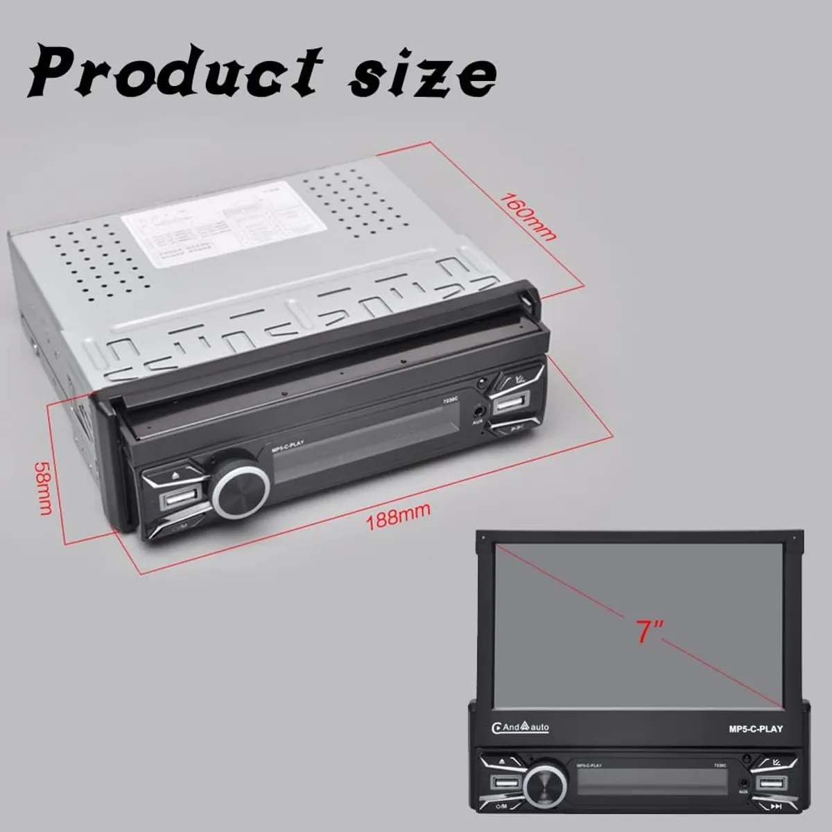 7inch Single Din Flip out Touch Screen Car Multimedia Player with Bluetooth,Usb,Memory Card,Gps,Screen Mirror