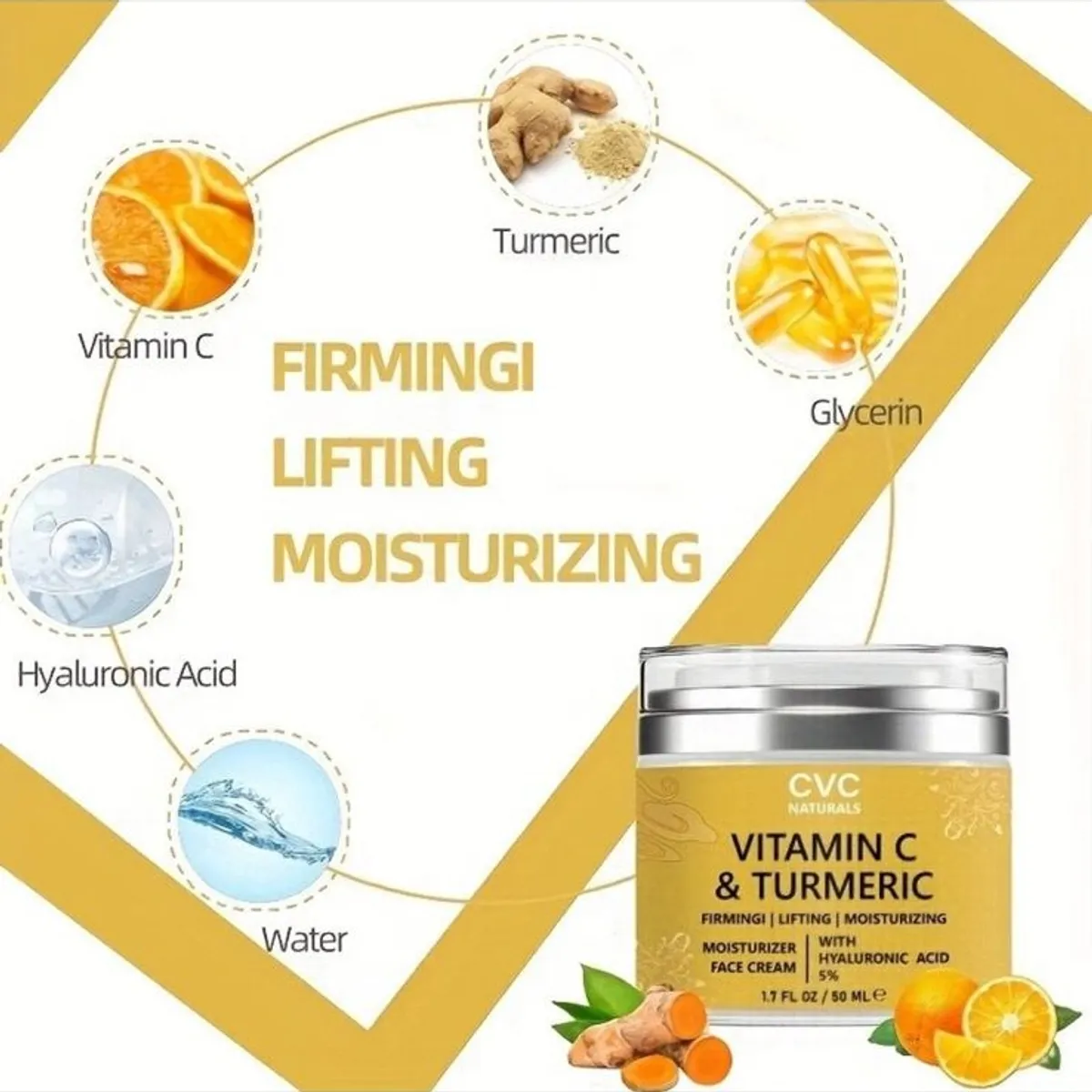 All Natural Turmeric Face Cream For Face & Body Skin Brightening