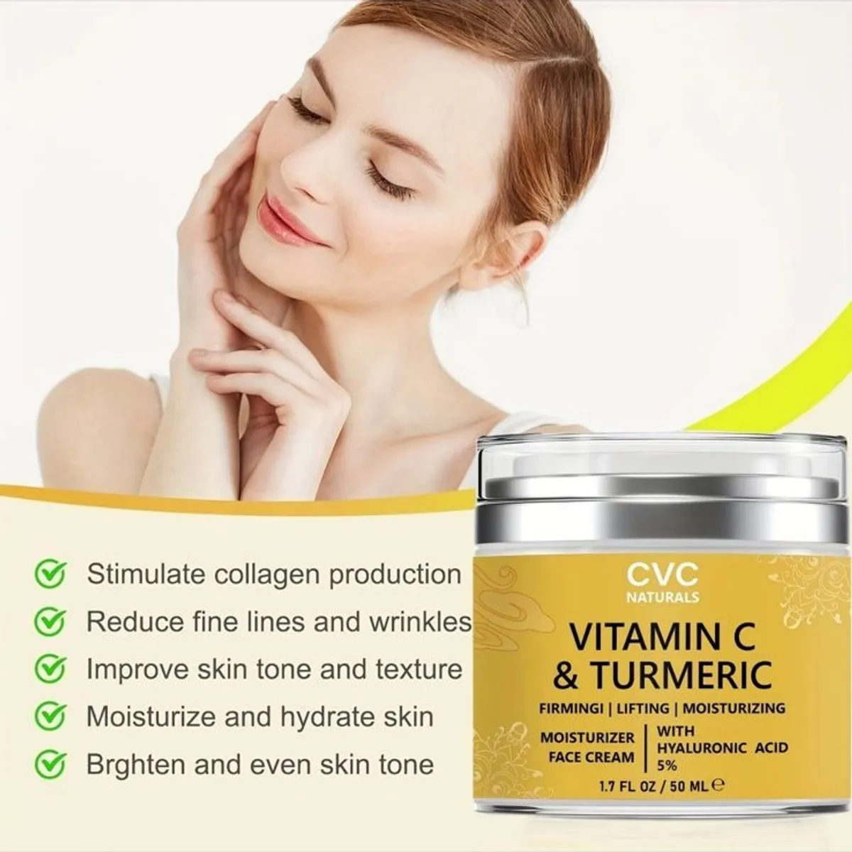 All Natural Turmeric Face Cream For Face & Body Skin Brightening