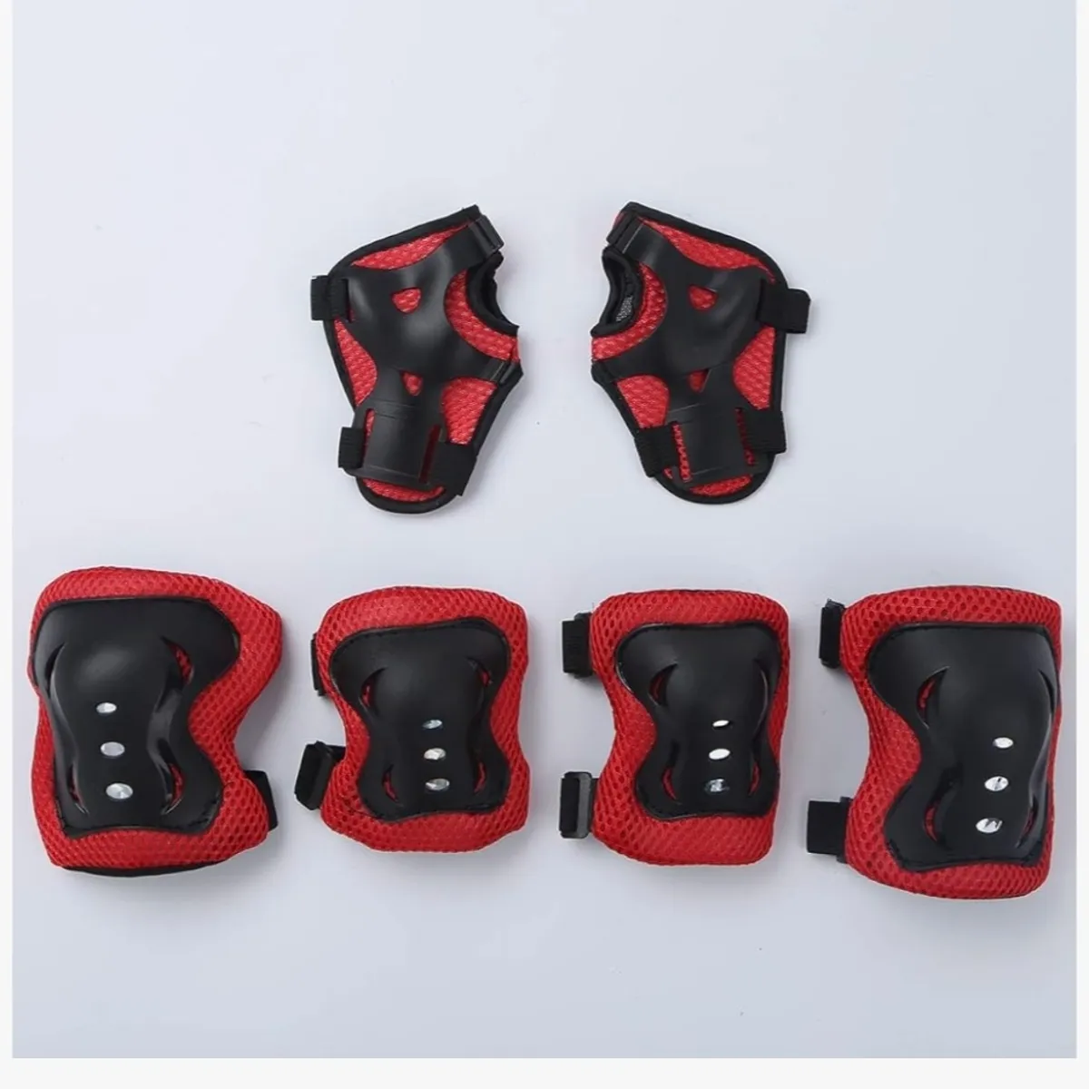 Children's Red Bicycle Helmet 7 Piece Set