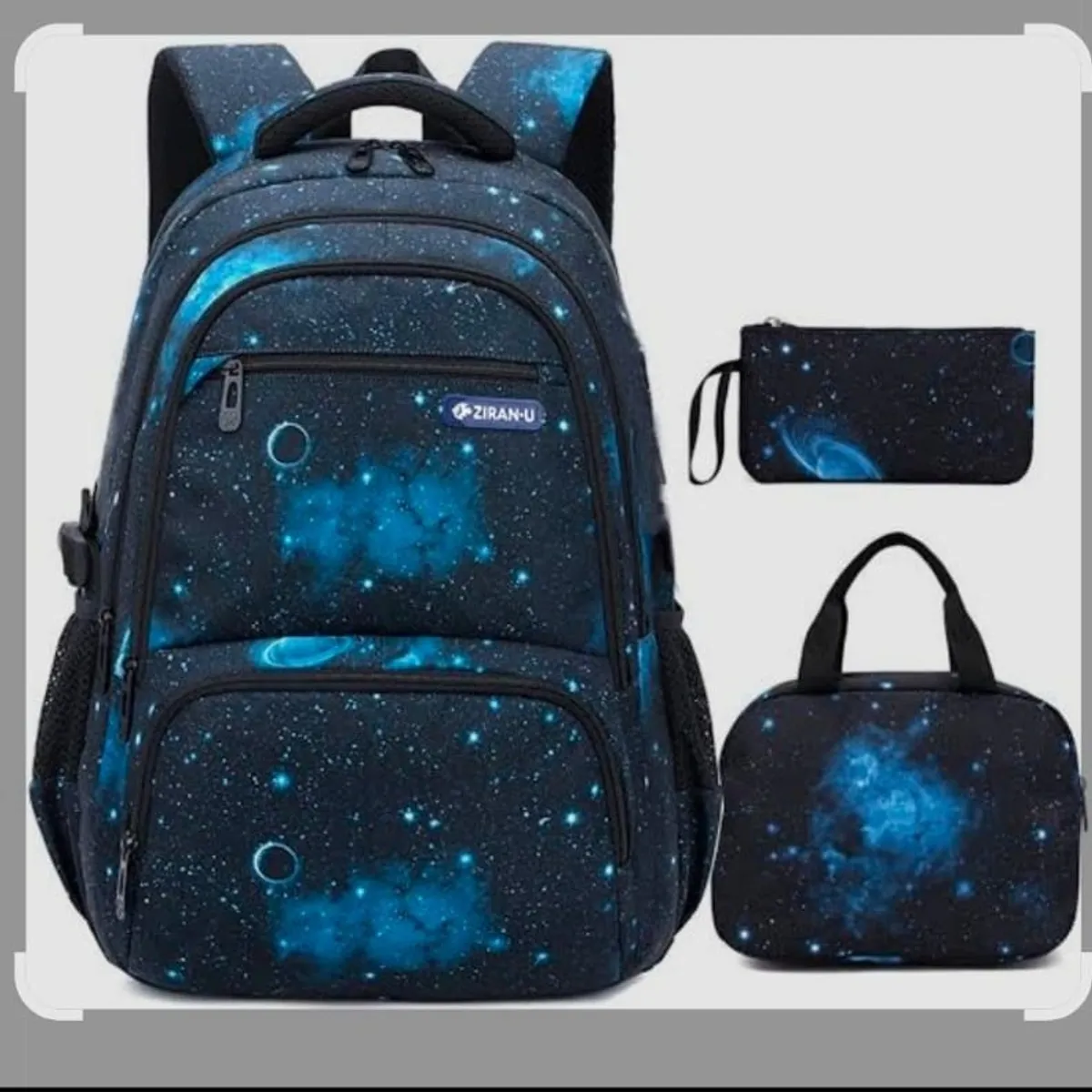 Galaxy-Print School-Bag Backpack for Boys Middle-School Elementary Bookbag