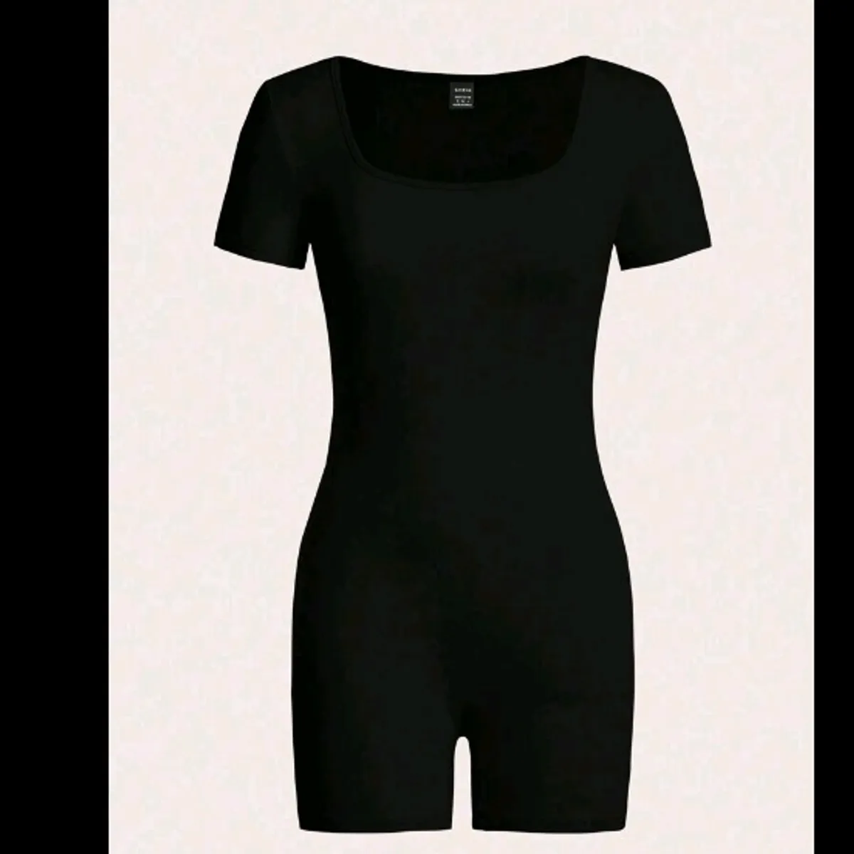 3pcs Women's Tight-Fitting Casual Square Neck Short Sleeve Jumpsuit - Size XS