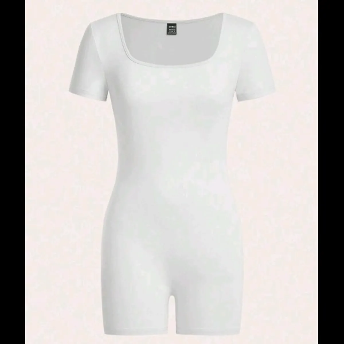 3pcs Women's Tight-Fitting Casual Square Neck Short Sleeve Jumpsuit - Size XS