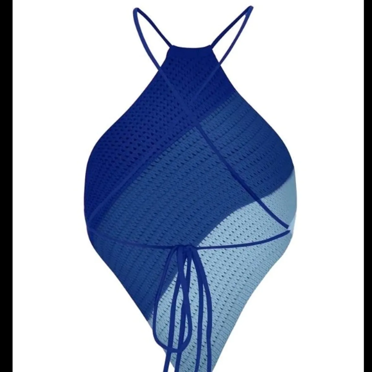 Women's  Blue Backless Cami Knit Top - Size XS