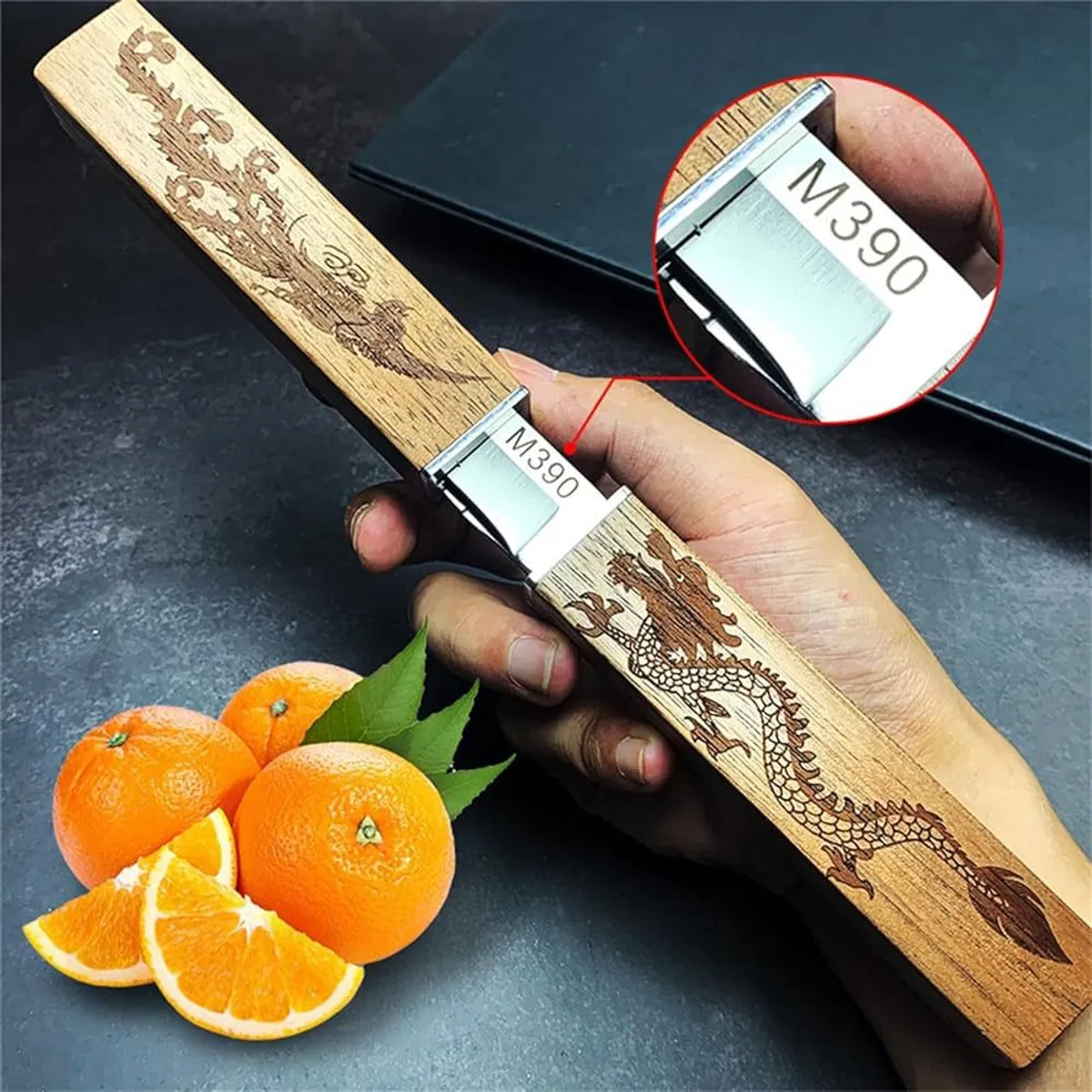 2 in 1 Dragon and Phoenixs Double Blades Knife Set, Stainless Steel Kitchen Knife