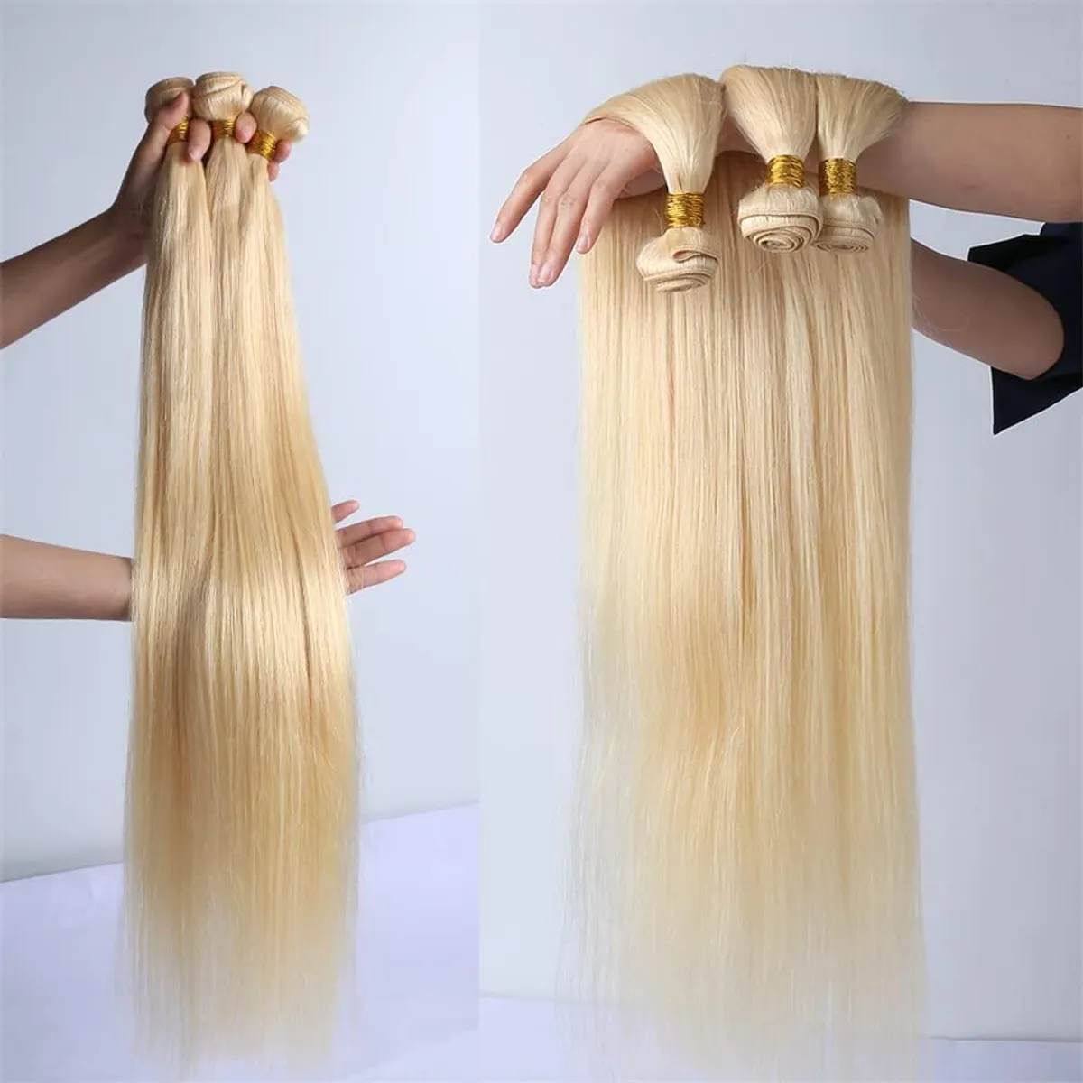 Nadula Hair 613 Blonde Virgin Human Hair Extension Bundles 10 Inch 1PCS Straight Hair Bundles