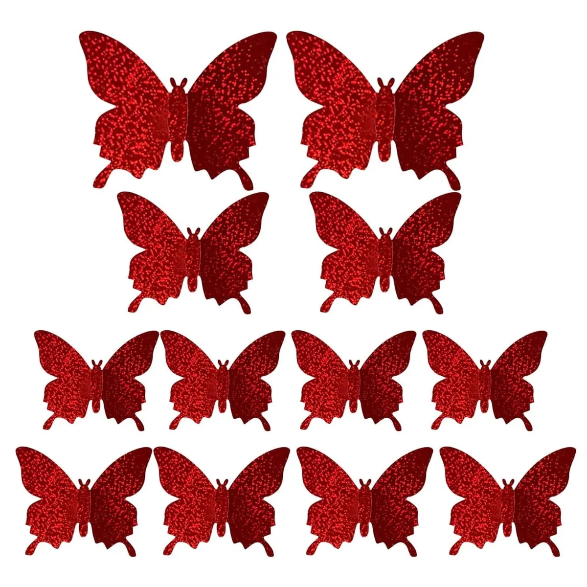 Agiferg 12pcs 3D Three-dimensional Flashing Butterfly Wall Stickers