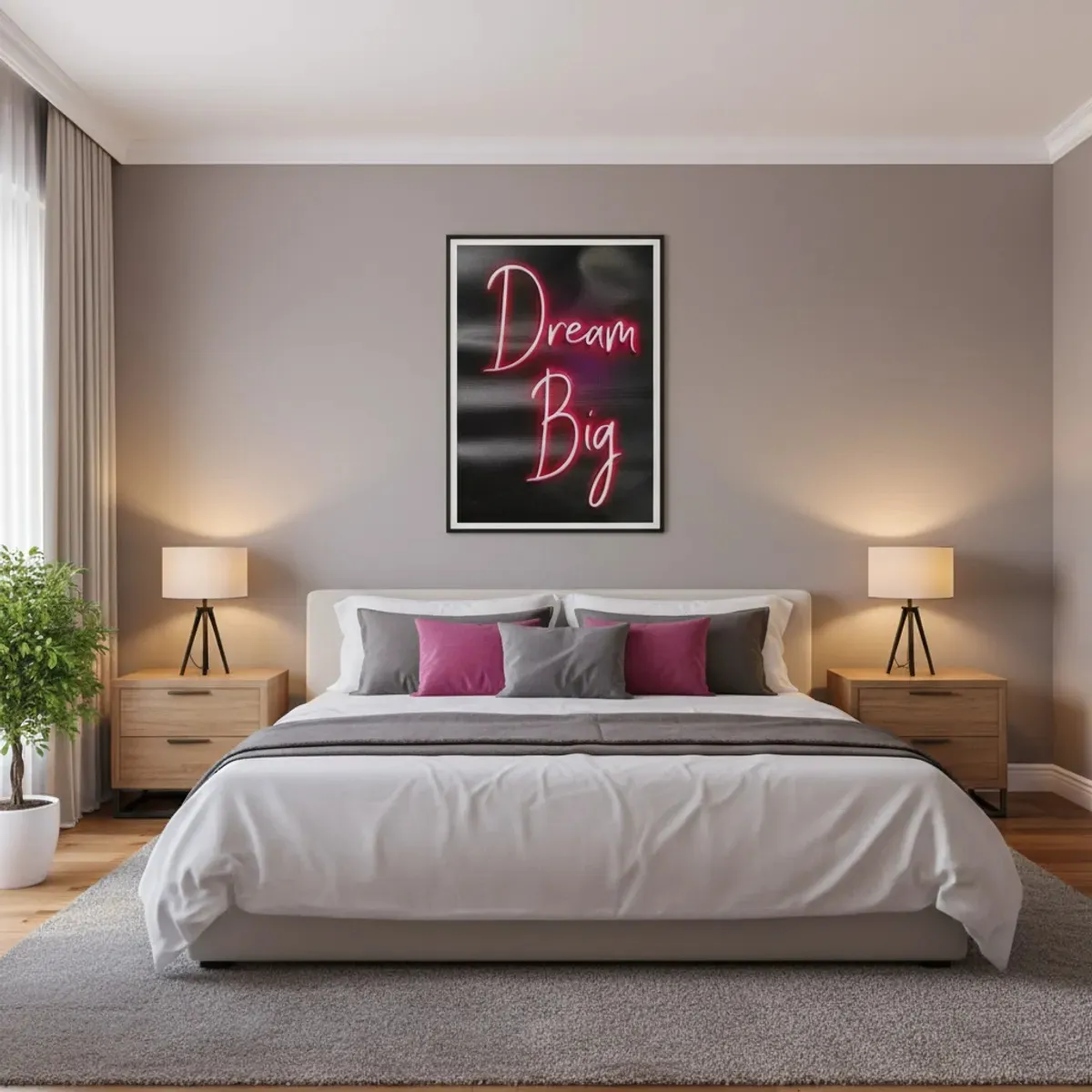 4 Pcs Positive Affirmations Neon Sign Wall Decor Wallpaper (30x40 Pink) No Frame