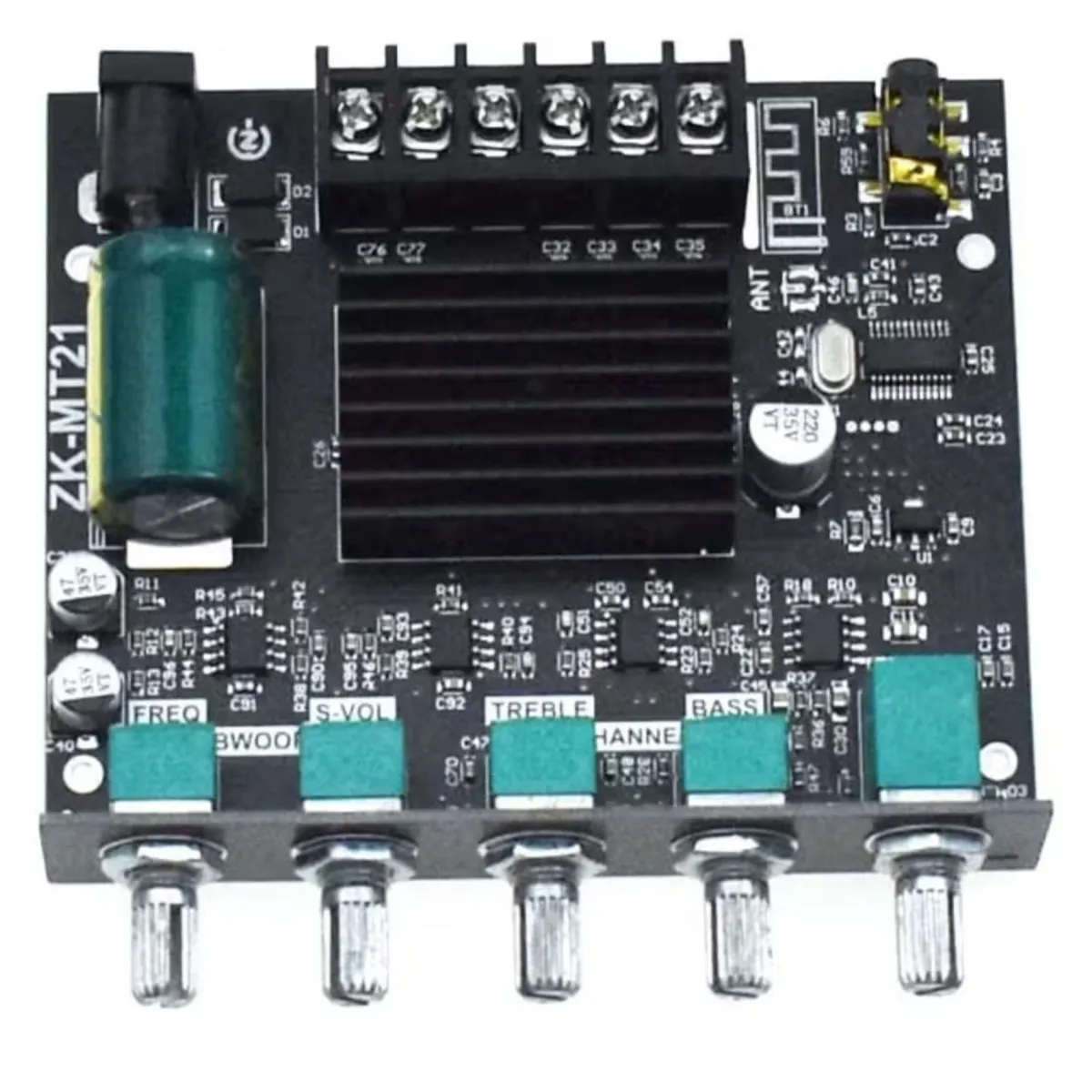RELAND SUN ZK MT21 Audio Amplifier Module 2.1 Channel AUX 12V 24V 2x50W 100W Stereo Board