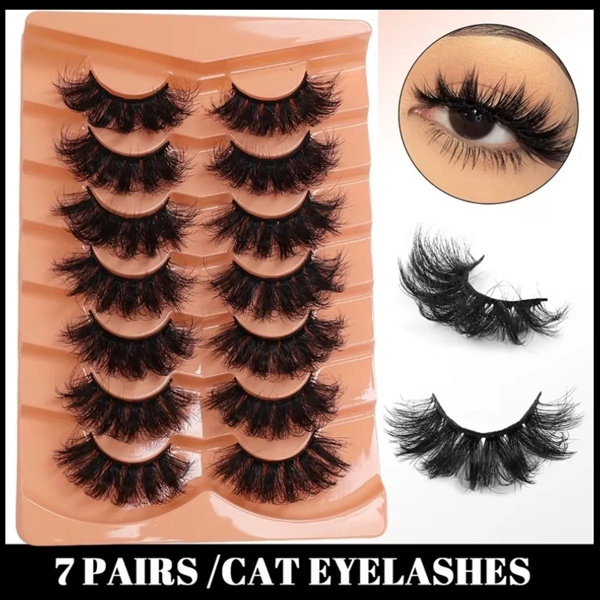 7 Pairs Women's Eyelashes Thick and Curled