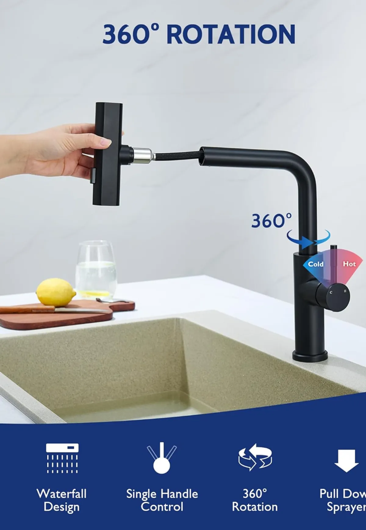 Black kitchen faucet