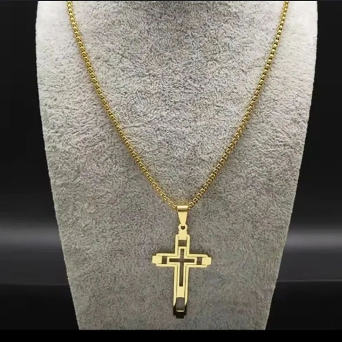 Men's Gold Stainless steel Cross Pendant