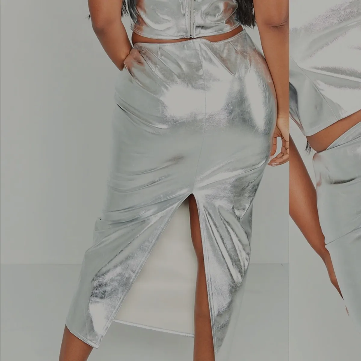 Women's Metallic Skirt Set -Size 2XL