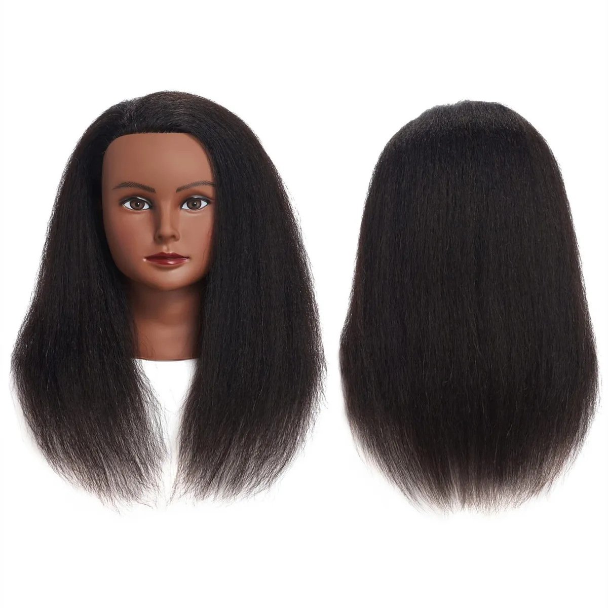 Traininghead 100% Real Hair Mannequin Head Training Head Cosmetology Doll Head Manikin Practice Head Hairdresser