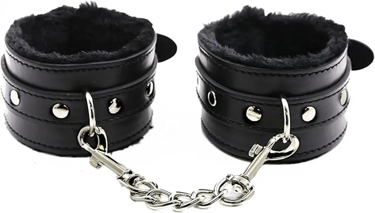 Faux Leather Wrist Cuffs & Eye Mask