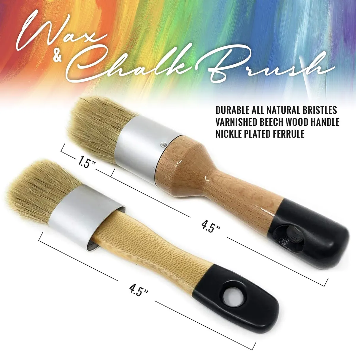 2 Piece Round Chalk Furniture Paint Brushes for Furniture Painting Brushes Set