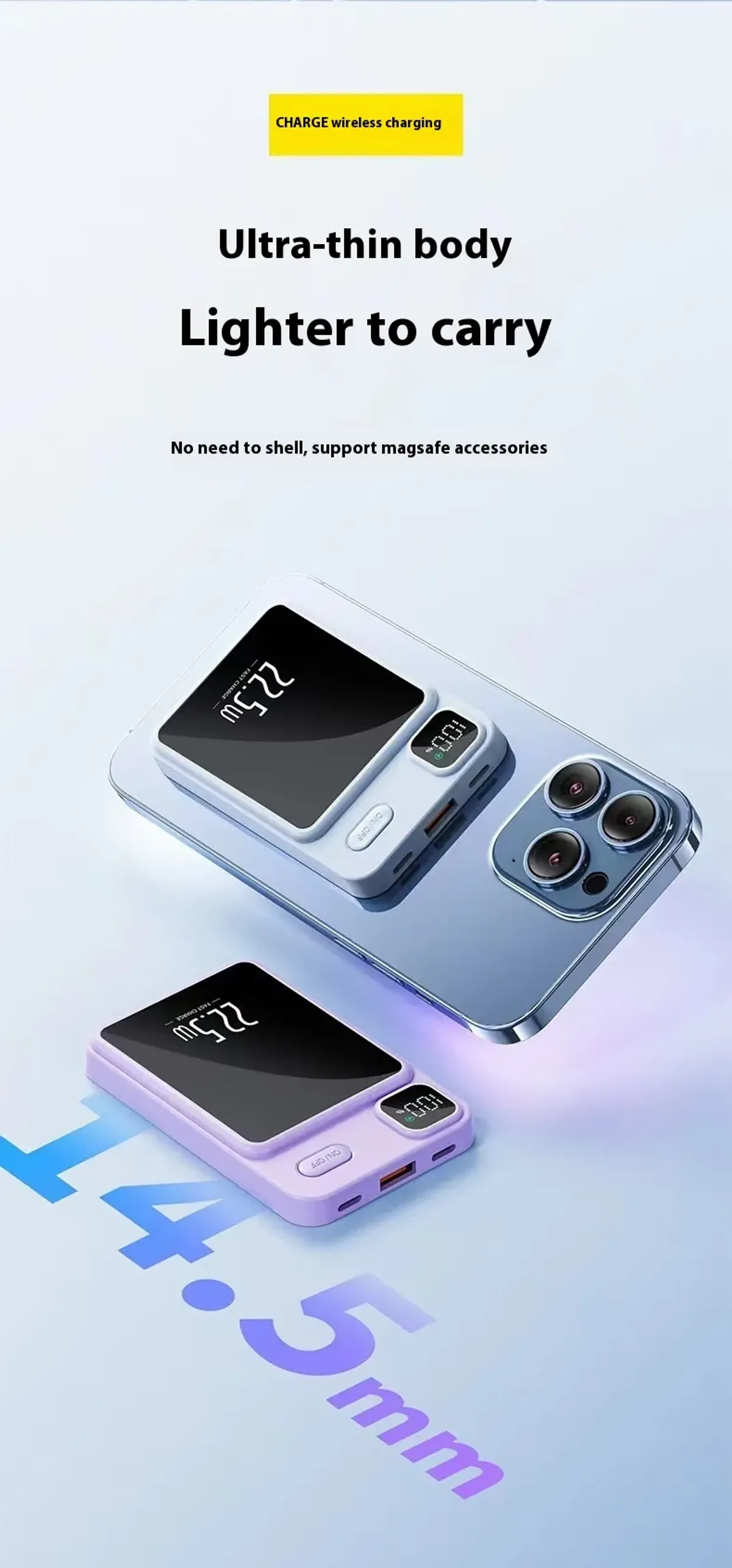 MagSafe fast charging portable power bank 10,000mah (Black)