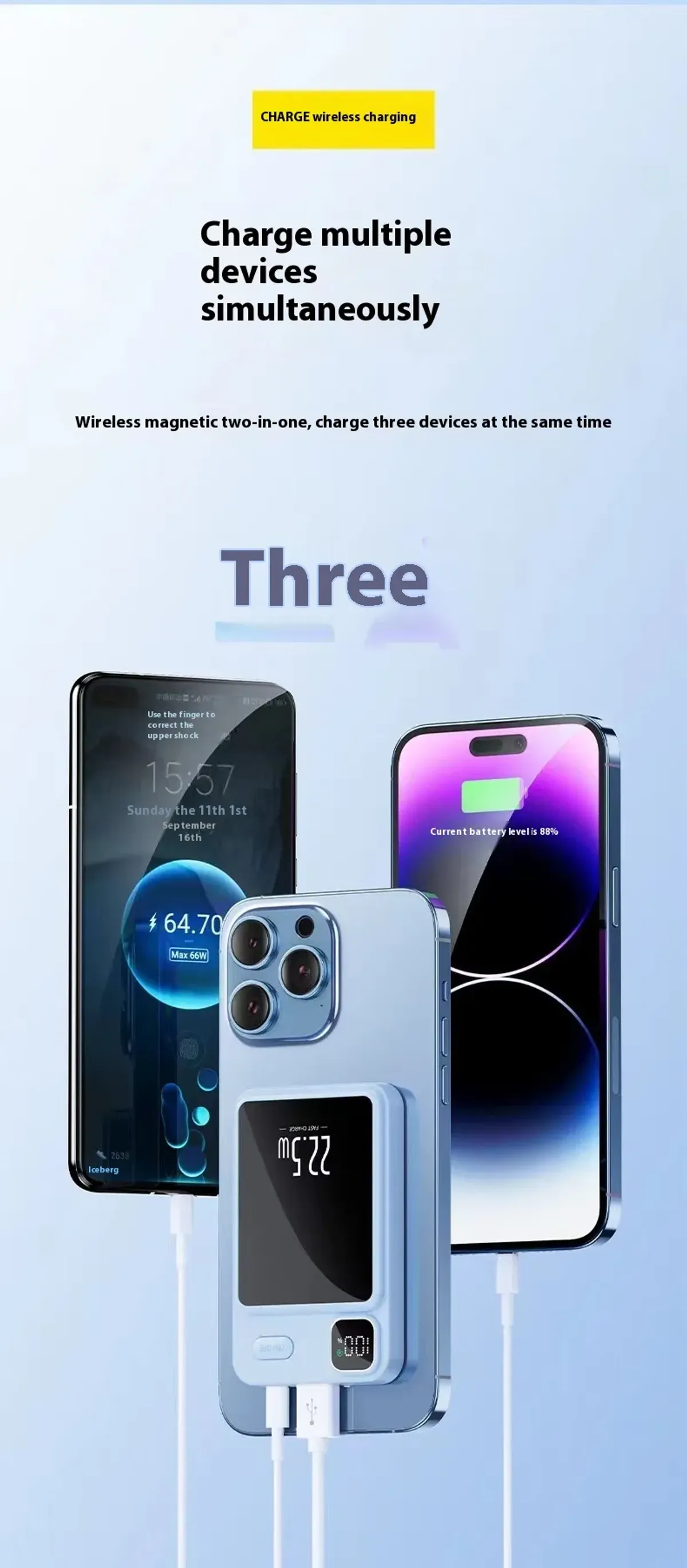 MagSafe fast charging portable power bank 10,000mah (Black)