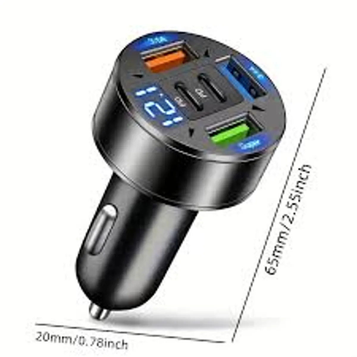 66W Digital Display Multi-Port Car Charger