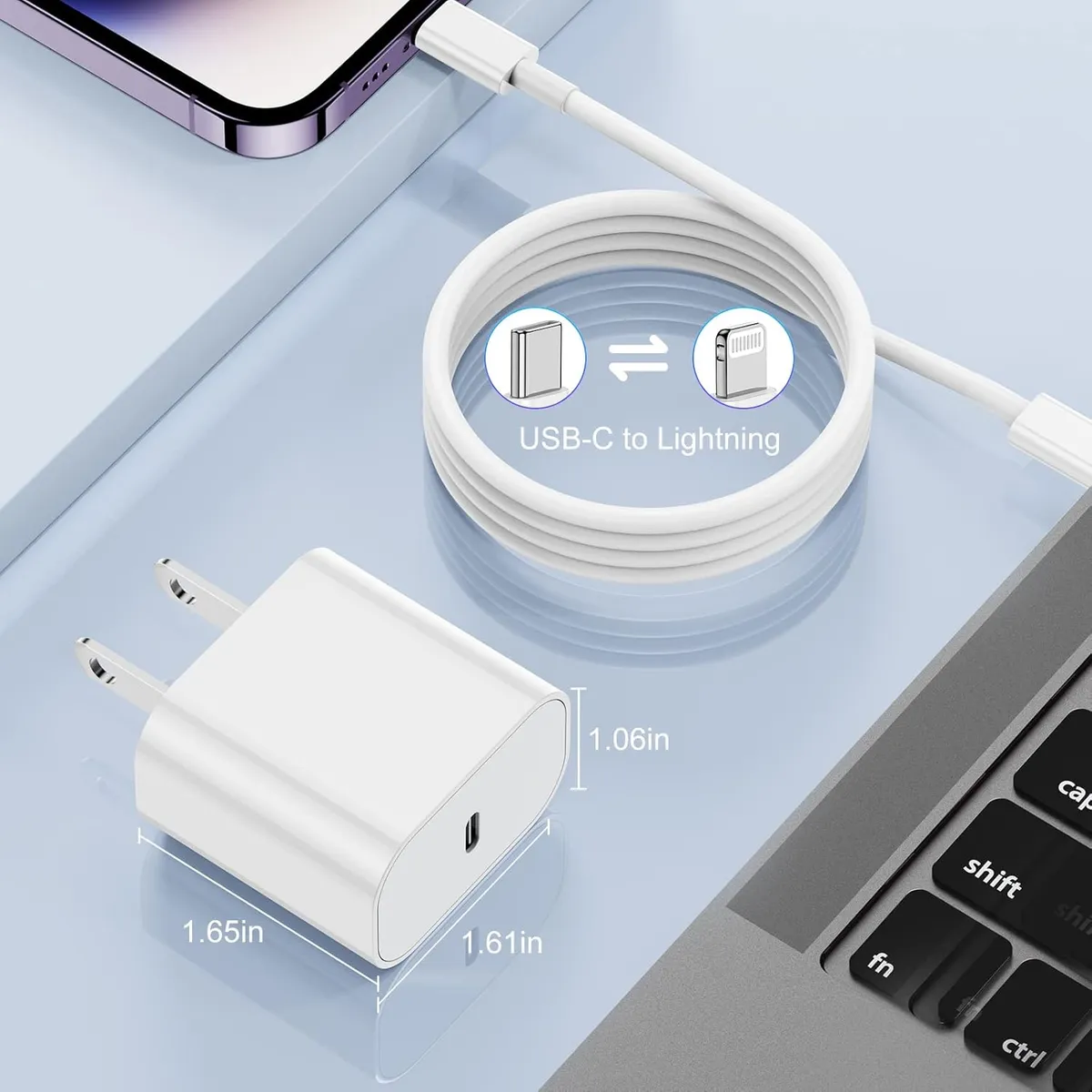 22W Fast Charge Type-C to Lightning iPhone Charger (1m)
