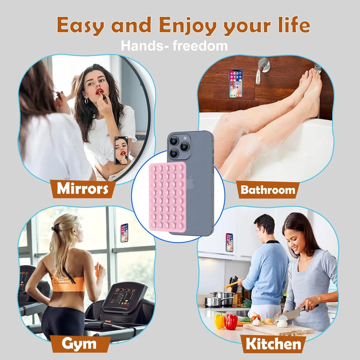 Silicone Suction Phone Grip, Black